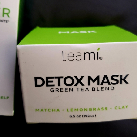TEAMI' BLENDS SUPERFOOD 4.40Z CLEANSER & DETOX MASK, GREEN TEA BLEND 6.5OZ - Picture 3 of 10